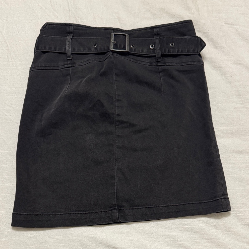 Free People Black Belted Mini Skirt